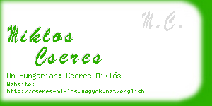miklos cseres business card